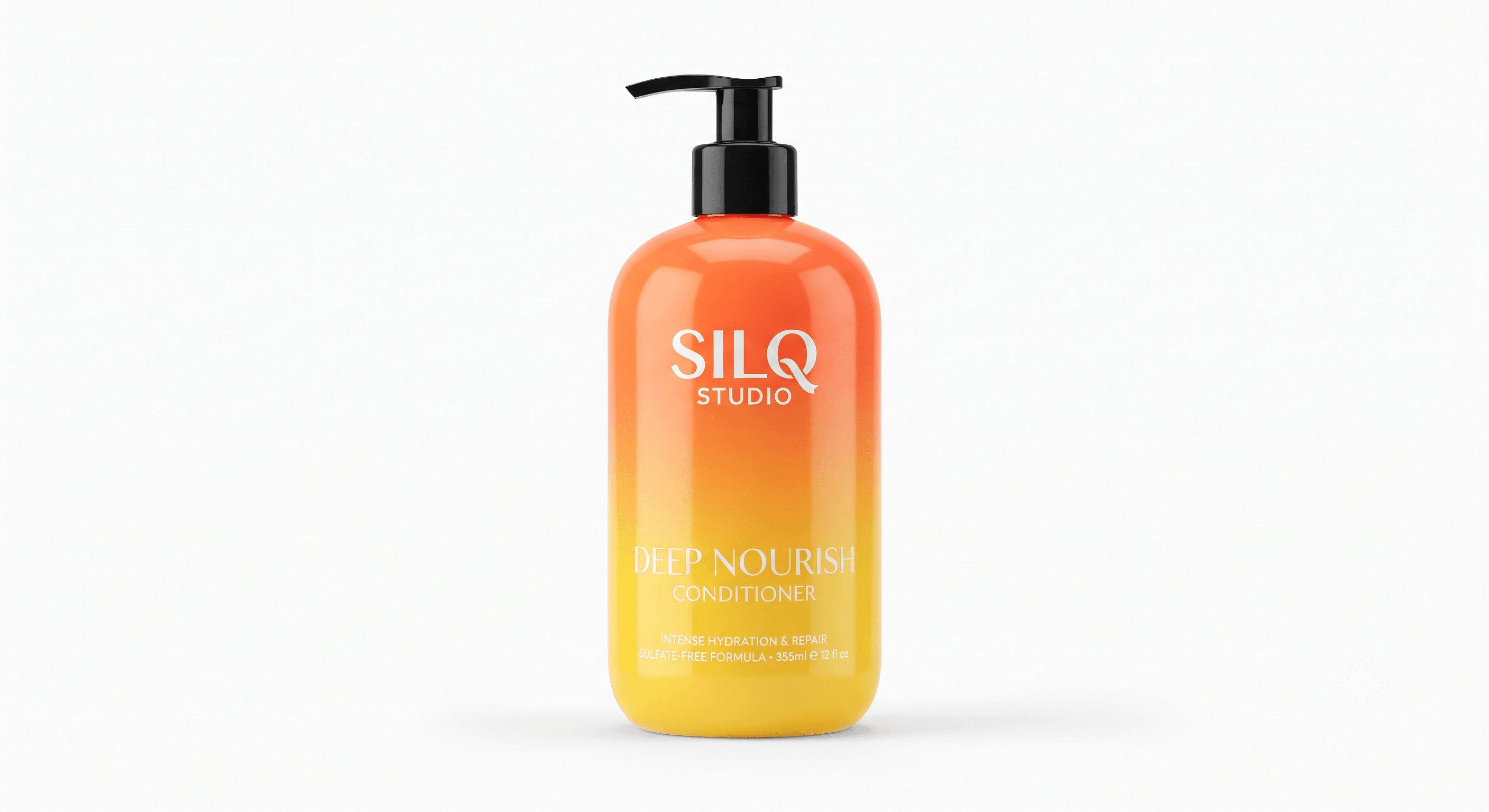 SILQ Studio Deep Nourish Conditioner, 300 ml bottle in orange-to-gold ombré packaging